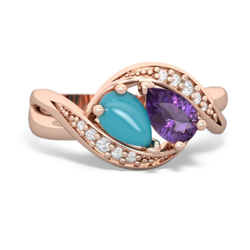 turquoise-amethyst keepsake curls ring