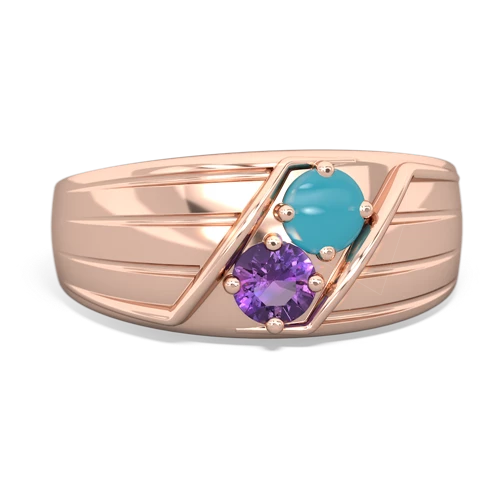 turquoise-amethyst mens ring
