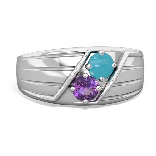 turquoise-amethyst mens ring