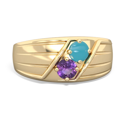 turquoise-amethyst mens ring