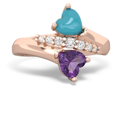 turquoise-amethyst modern ring