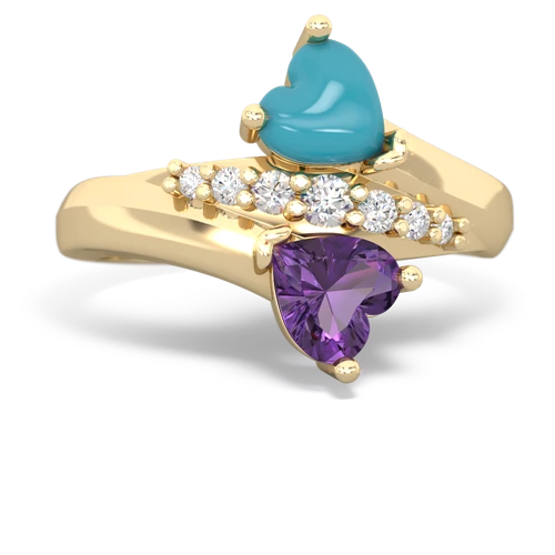 turquoise-amethyst modern ring