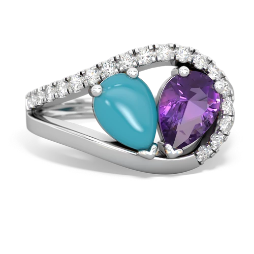 turquoise-amethyst pave heart ring