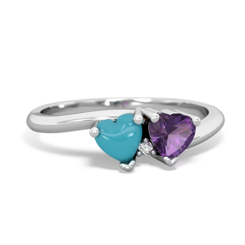 turquoise-amethyst sweethearts promise ring