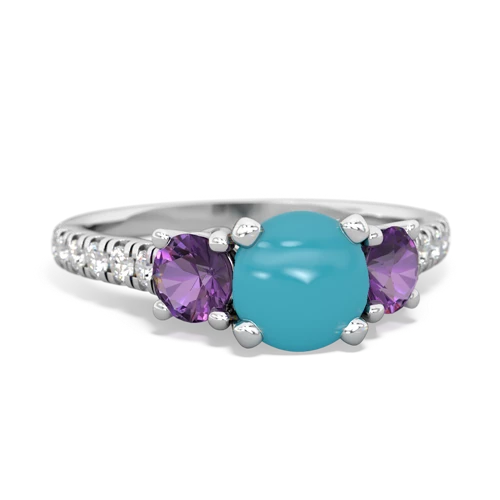 turquoise-amethyst trellis pave ring