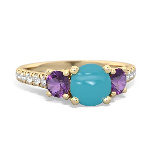 turquoise-amethyst trellis pave ring