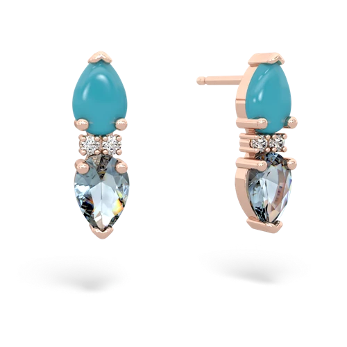 turquoise-aquamarine bowtie earrings