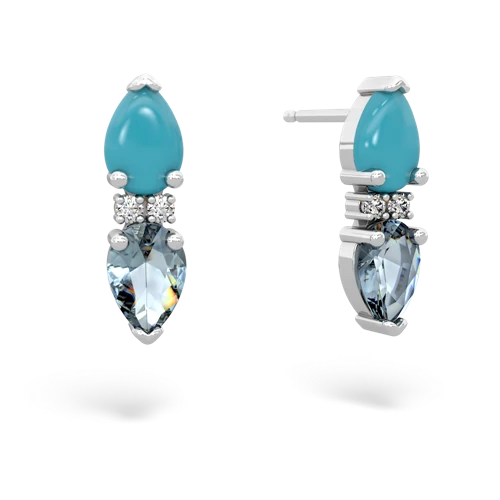 turquoise-aquamarine bowtie earrings