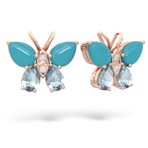 turquoise-aquamarine butterfly earrings