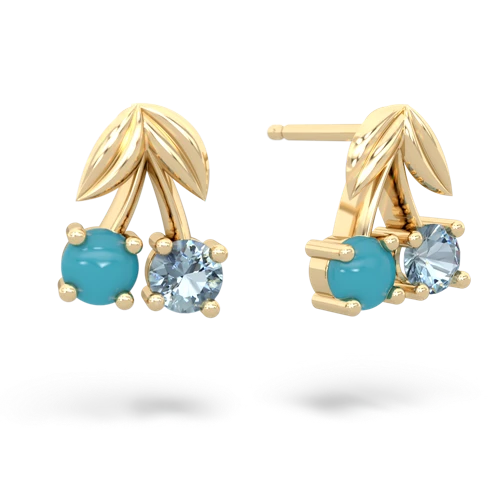 turquoise-aquamarine cherries earrings