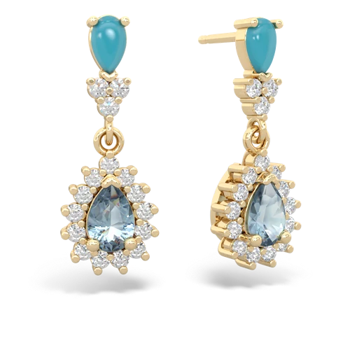 turquoise-aquamarine dangle earrings