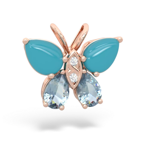 turquoise-aquamarine butterfly pendant