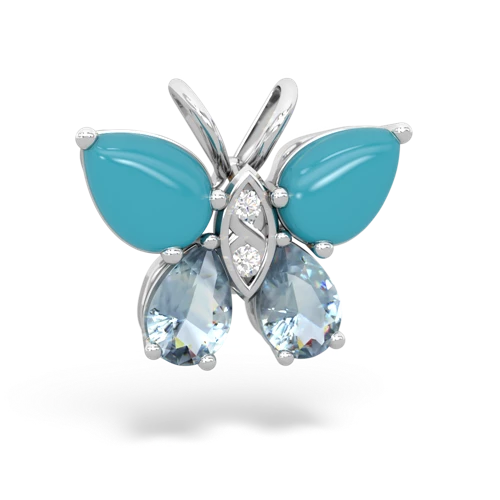 turquoise-aquamarine butterfly pendant