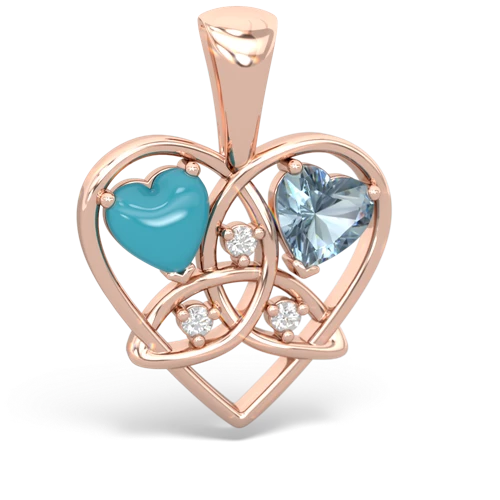 turquoise-aquamarine celtic heart pendant