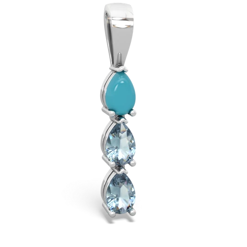 turquoise-aquamarine three stone pendant
