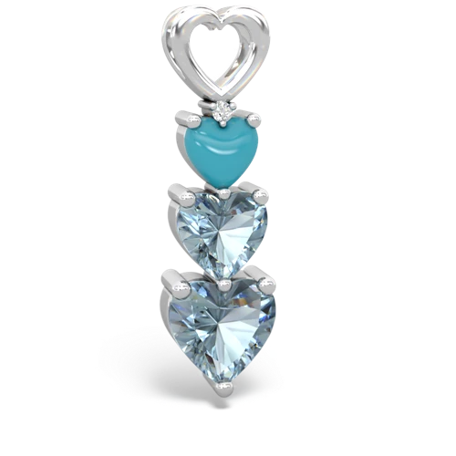 turquoise-aquamarine three stone pendant