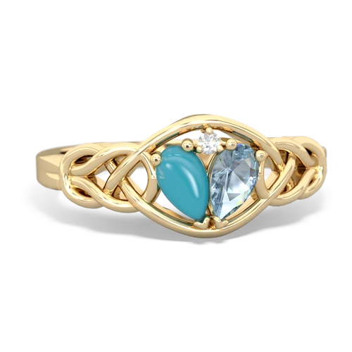 turquoise-aquamarine celtic knot ring