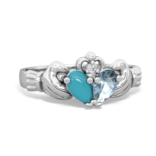 turquoise-aquamarine claddagh ring