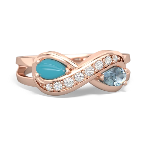 turquoise-aquamarine diamond infinity ring