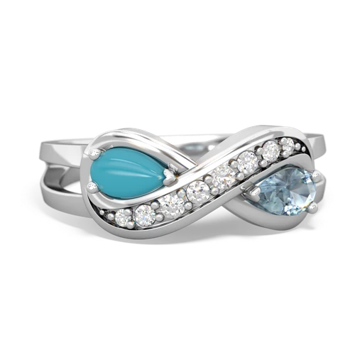 turquoise-aquamarine diamond infinity ring