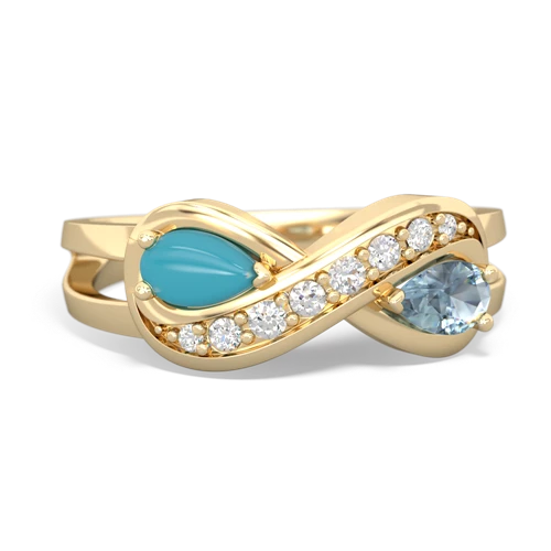 turquoise-aquamarine diamond infinity ring