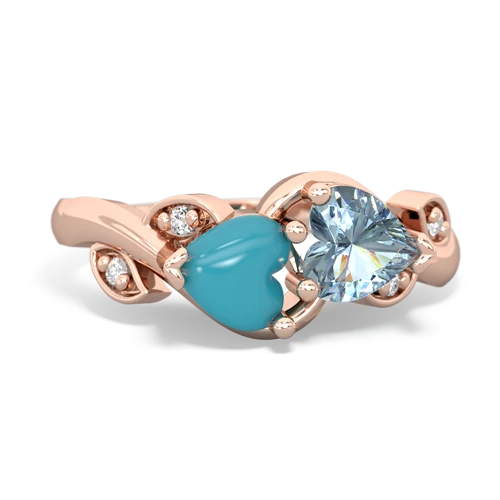 turquoise-aquamarine floral keepsake ring
