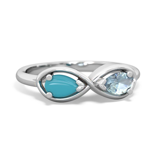 turquoise-aquamarine infinity ring