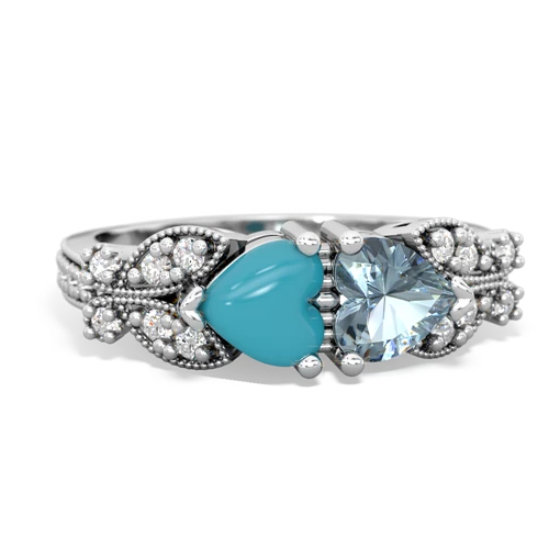 turquoise-aquamarine keepsake butterfly ring