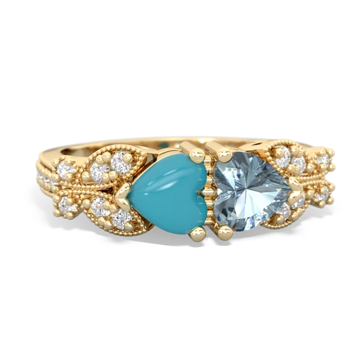 turquoise-aquamarine keepsake butterfly ring