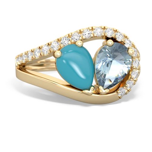 turquoise-aquamarine pave heart ring