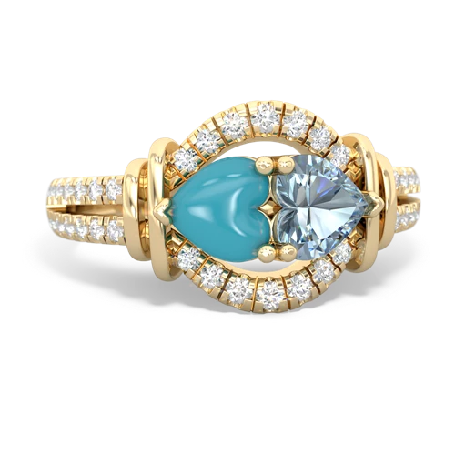 turquoise-aquamarine pave keepsake ring