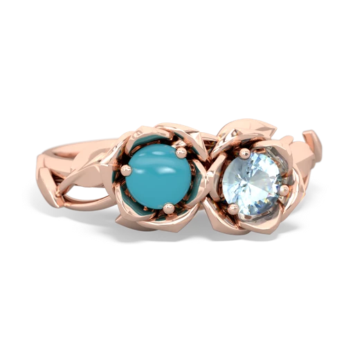 turquoise-aquamarine roses ring