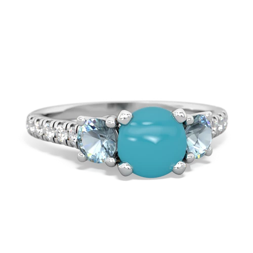 turquoise-aquamarine trellis pave ring