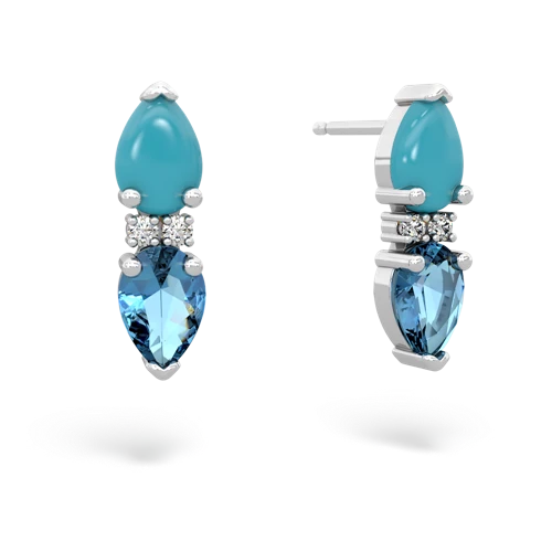 turquoise-blue topaz bowtie earrings