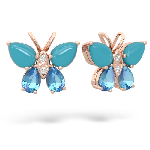 turquoise-blue topaz butterfly earrings