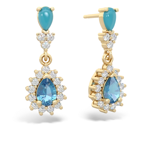 turquoise-blue topaz dangle earrings