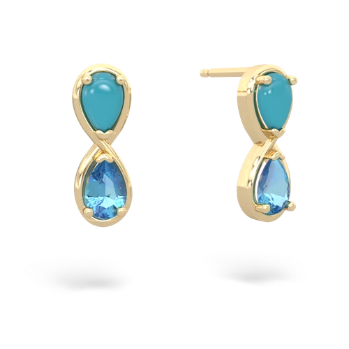 turquoise-blue topaz infinity earrings