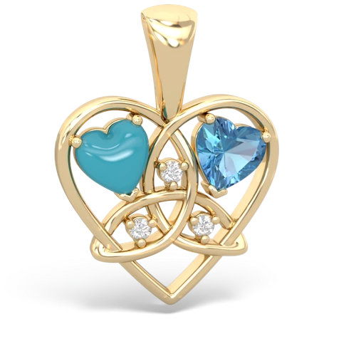 turquoise-blue topaz celtic heart pendant