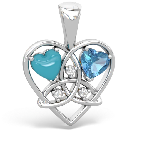 turquoise-blue topaz celtic heart pendant