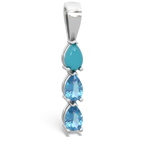 turquoise-blue topaz three stone pendant
