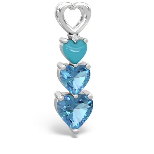 turquoise-blue topaz three stone pendant