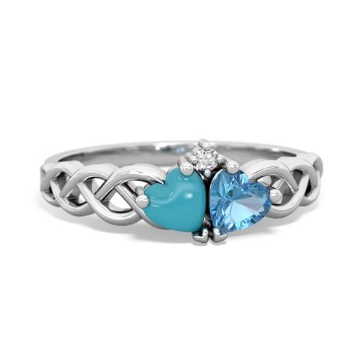 turquoise-blue topaz celtic braid ring