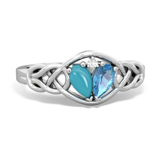 turquoise-blue topaz celtic knot ring