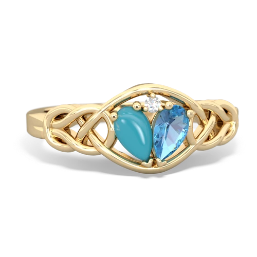 turquoise-blue topaz celtic knot ring