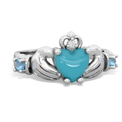 turquoise-blue topaz claddagh ring