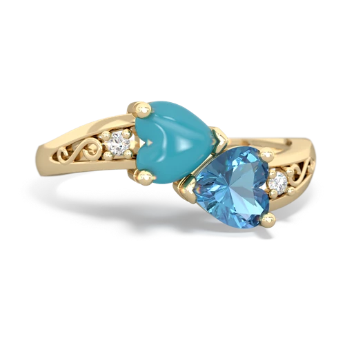 turquoise-blue topaz filligree ring