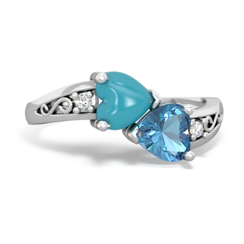 turquoise-blue topaz filligree ring