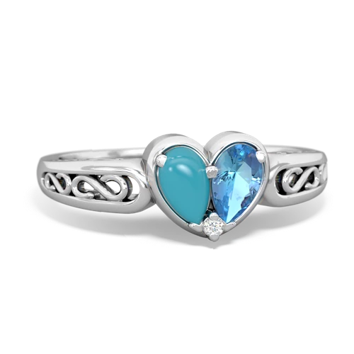 turquoise-blue topaz filligree ring