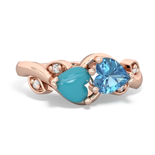 turquoise-blue topaz floral keepsake ring