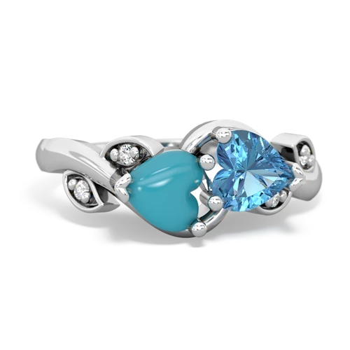 turquoise-blue topaz floral keepsake ring